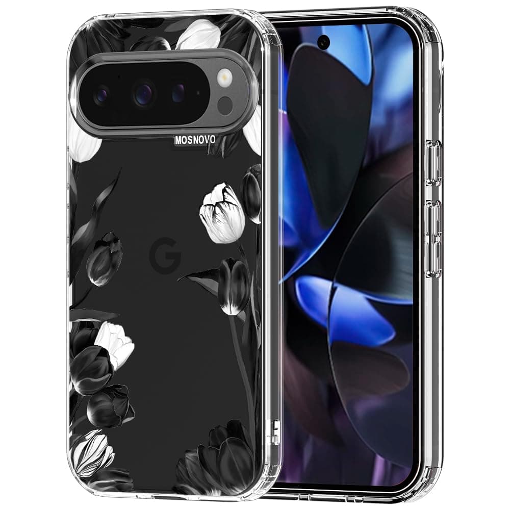 MOSNOVO Case for Google Pixel 9 & Pixel 9 Pro, [Buffertech 6.6ft Military-Grade Drop Protection] [Anti Peel Off Tech] Clear TPU Bumper Phone Case Cover Design - Eucalyptus — view 51