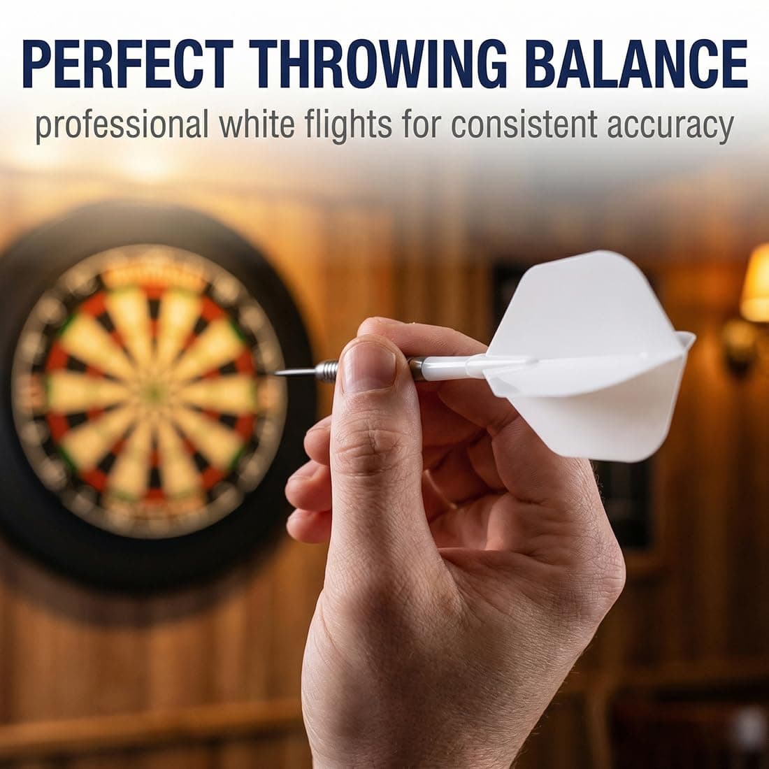 Juego de 6 piezas de plumas para dardos con cañas integradas y plumas fijas, vuelos de fusión estables, sistema combinado de vuelo con cañas, accesorios de fusión para plumas dardos (Blanco) — view 5
