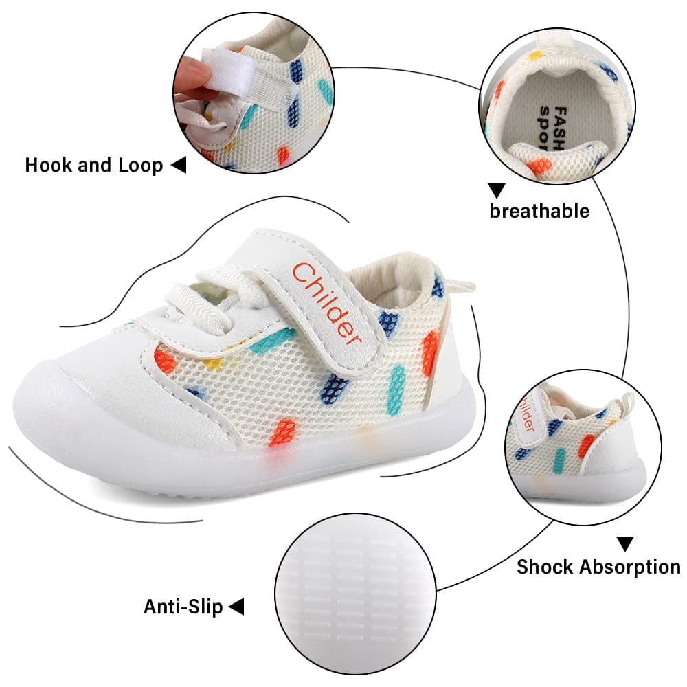 MASOCIO Baby Boys Girls First Walking Shoes Infant Toddler Trainers Anti-Slip Shoes — view 6