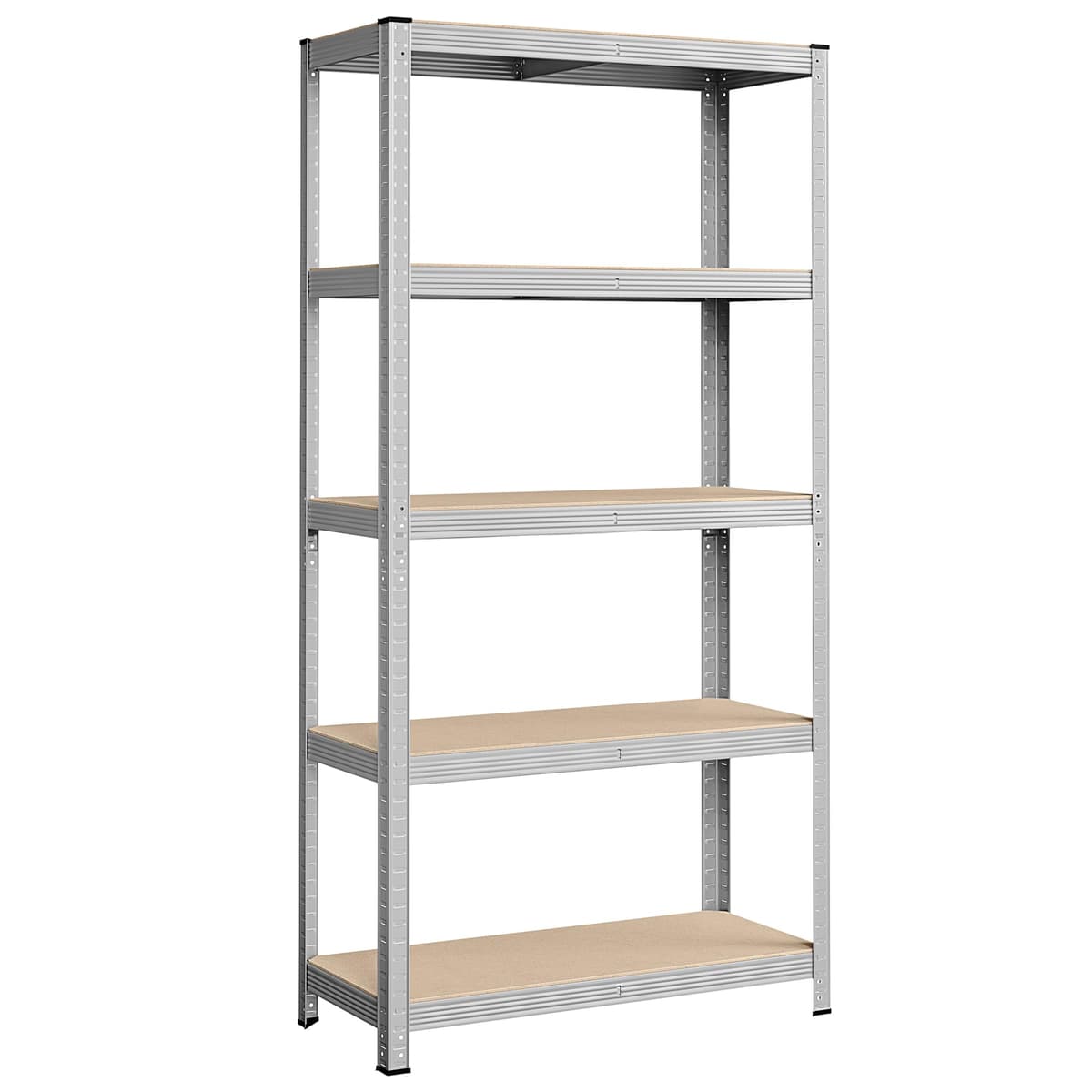 SONGMICS Estantería Pesada de 5 Niveles, Estantería de Acero, Montaje sin Herramientas, para Instrumentos, Garaje, Almacén, Trastero, Carga de 875 kg, 40 x 90 x 180 cm, Plata GLR40SV
