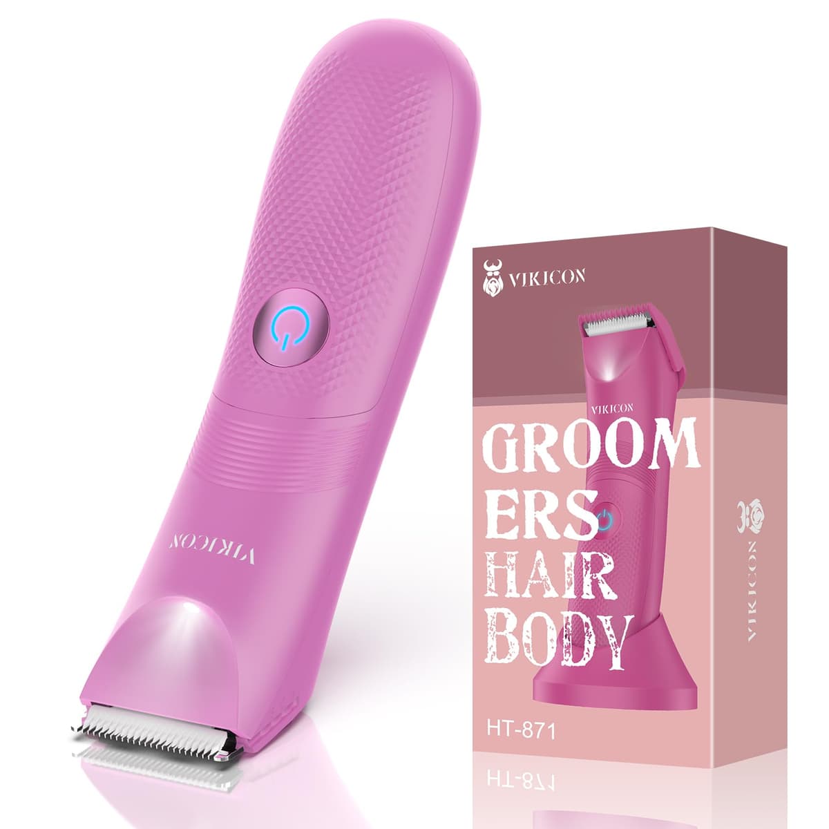 Manscape Body Trimmer Men, Painless Pubic & Balls Trimmer Men, Body Shavers w/Ceramic Blade&LED Light, IPX7 Waterproof Electric Razor, Male Grooming Kit USB-C Rechargeable, Gifts for Husband — view 8