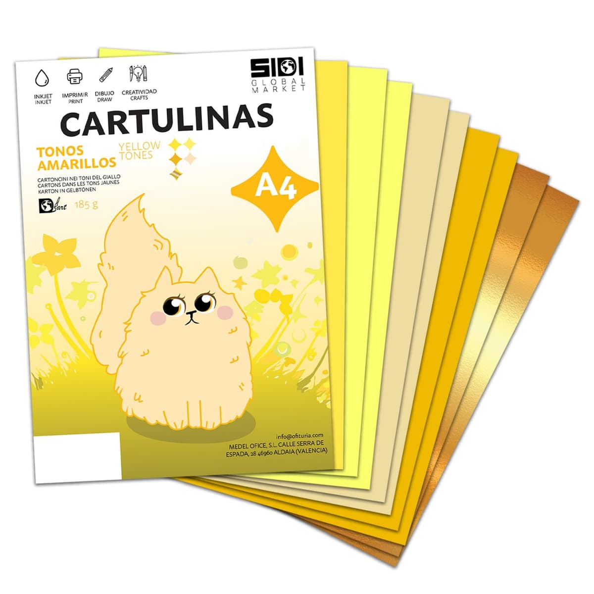 Cartulina A4 Azul Metalizada 230 g Cartulina Brillo Reflectante para Manualidades, Scrapbooking, Impresora Inkjet y Láser, Papel Cartulina Premium Metalizado – SIDI (azul metalizado, 25h) — view 53
