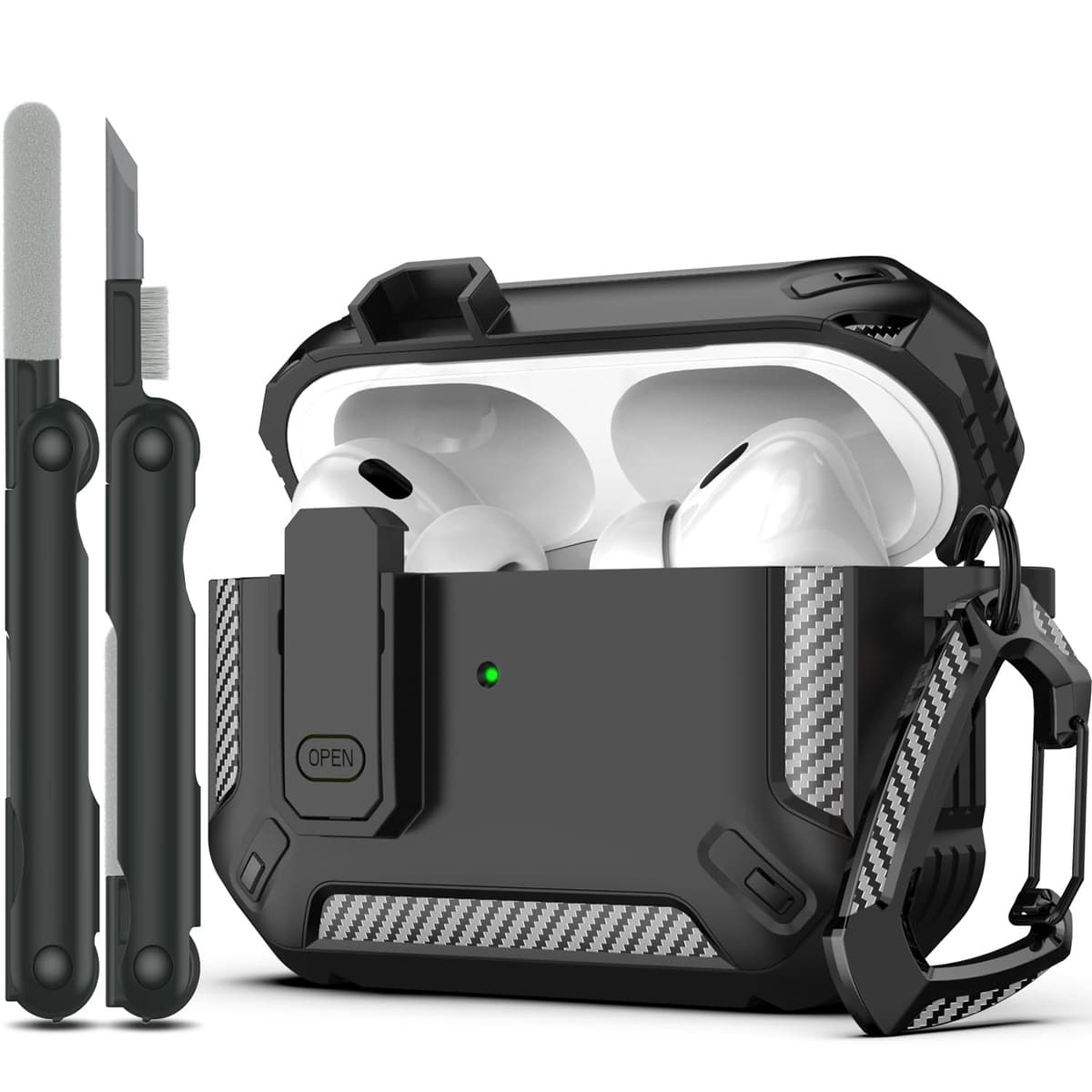 RFUNGUANGO Compatible con Airpods 4 Estuche (2024) con Kit de Limpieza, Clip de Bloqueo Seguro y Estuche de Protección a Prueba de Golpes para Airpods 4ta Generación Lanzamiento 2024,Cielo Estrellado — view 67