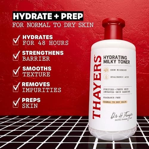 Thayers Milky Face Toner, With Hyaluronic Acid and Snow Mushroom, No Alcohol, Glass Skin, 48 Hour Hydration, For A Dewy And Hydrated Look, From Dry to Oily Skin Types, Vegan, Cruelty Free, 355ml — view 8