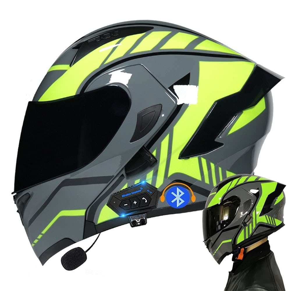 Modular Bluetooth Integrated Motorcycle Helmet, with Double Visor, Motorcycle Helmets, ECE Homologated, for Women and Men, Breathable and Comfortable — view 12