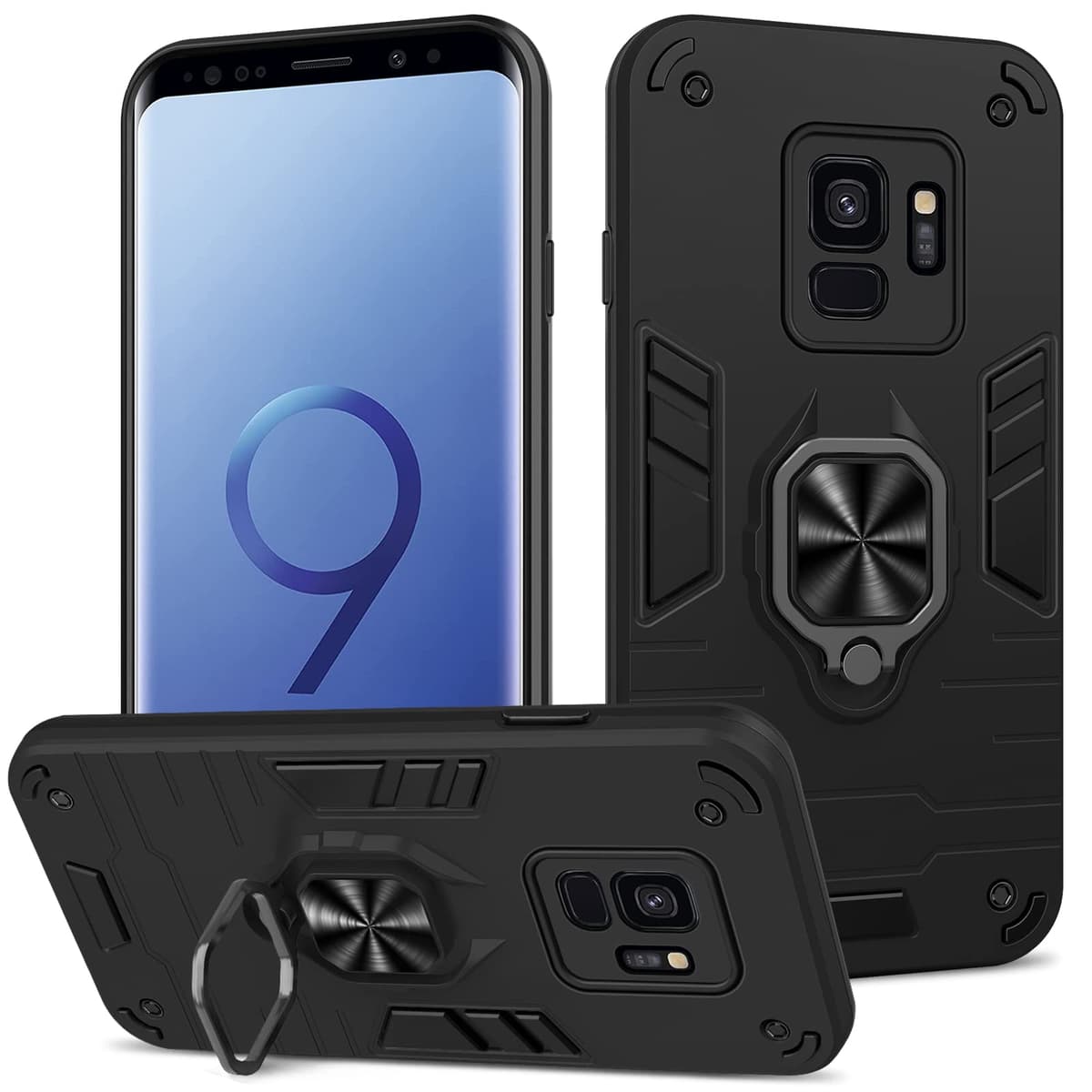 Funda para CMF Phone 2 Pro, Carcasa Antigolpes con Soporte anular metálico, Case Protectora de Grado Militar, Negro — view 1379