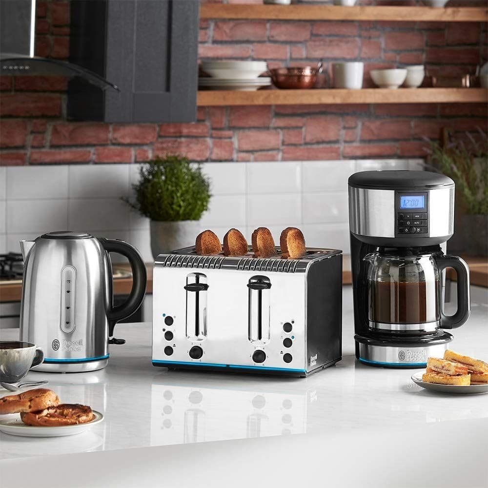 Russell Hobbs Brushed Stainless Steel Electric 1.7L Cordless Kettle (Quiet & Fast Boil 3KW, Removable washable anti-scale filter, Push button lid, Perfect pour spout) 20460 — view 9