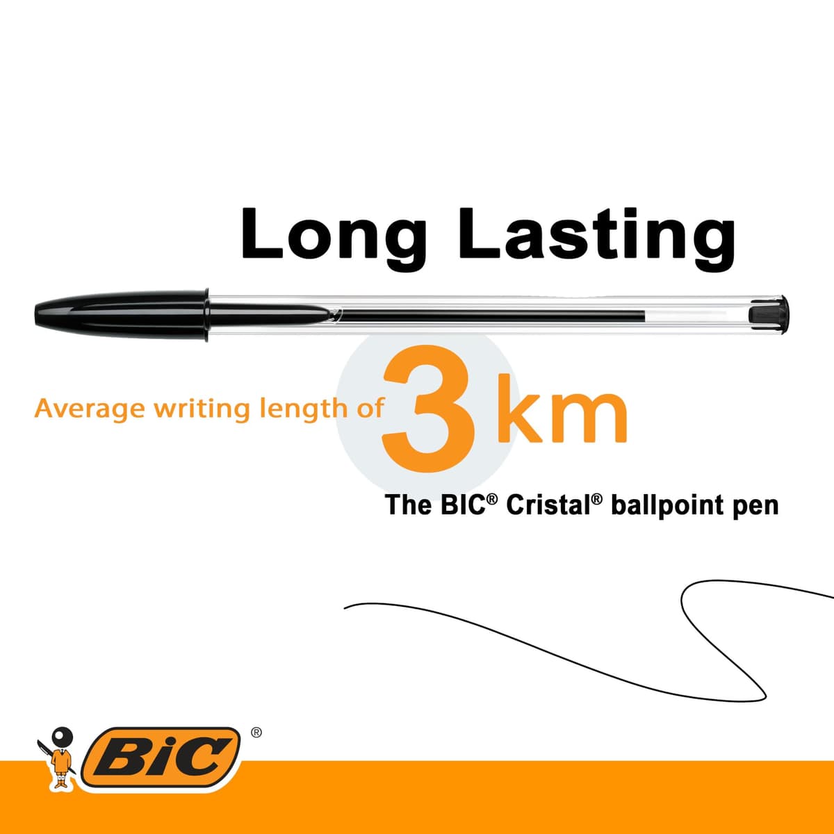 BIC Cristal Original Smudge Free Ballpoint Pens, Ideal for School, Black, Medium Point (1.0mm), Pack of 50 — view 5