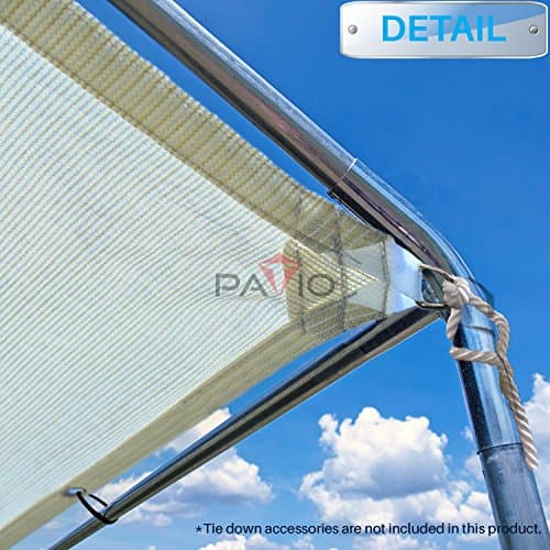 Patio Paradise 7' x 15' Sun Shade Cloth with Grommets Rectangle Shade Sail Straight Edge, Outdoor Patio Shade Canopy Pergola Cover UV Block Fabric for Backyard Deck Garden Activities, Beige — view 5