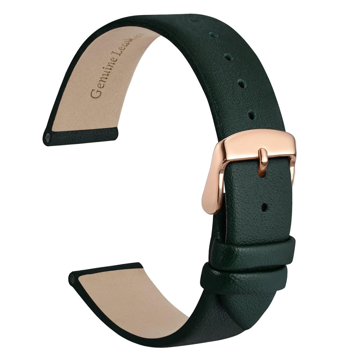 WOCCI Elegant Watch Straps, Genuine Leather Replacement Bands, Stainless Steel Buckle, 8mm 10mm 13mm 12mm 14mm 16mm 18mm 20mm 22mm — view 36