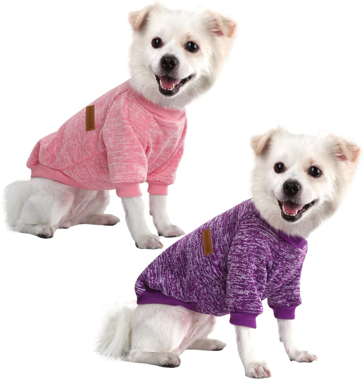 Dog Jumper Medium Chihuahua Jumper Christmas Sweater Fleece Inside Soft Cozy, Colour Vibrant Easy to Take On and Off (Pink+Grey, M) — view 26