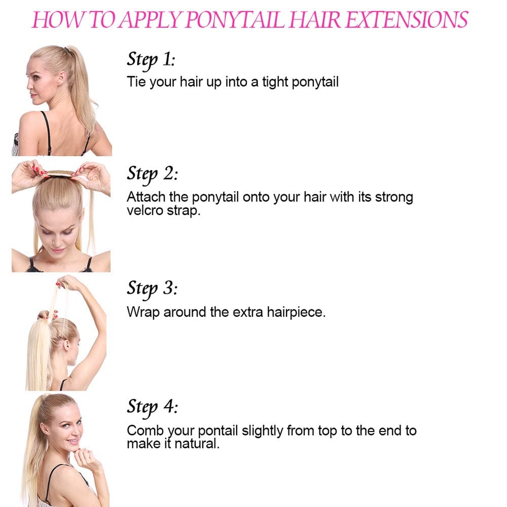 17"(43cm) SEGO Ponytail Long Synthetic Hair Looks Natural [Red Brown/Orange] Clip in Hair Extensions Curly Tail Ponytail Extension (90g) — view 6