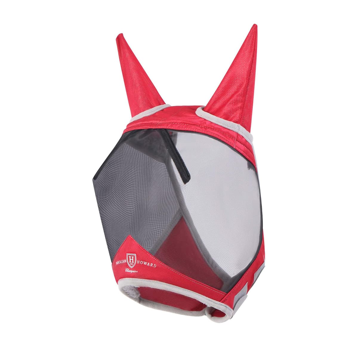 Harrison Howard CareMaster Pro Luminous Horse Fly Mask Standard with Ears UV Protection for Horse Red M Cob — view 2