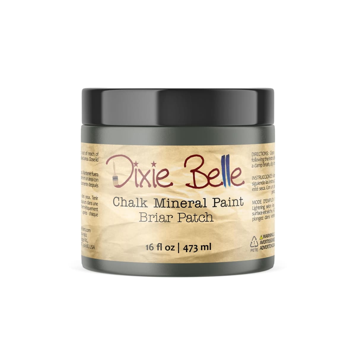 Dixie Belle Paint Company Chalk Finish Furniture Paint - Caviar (32oz) - Matte Black Chic Chalk Mineral DIY Furniture Paint — view 388