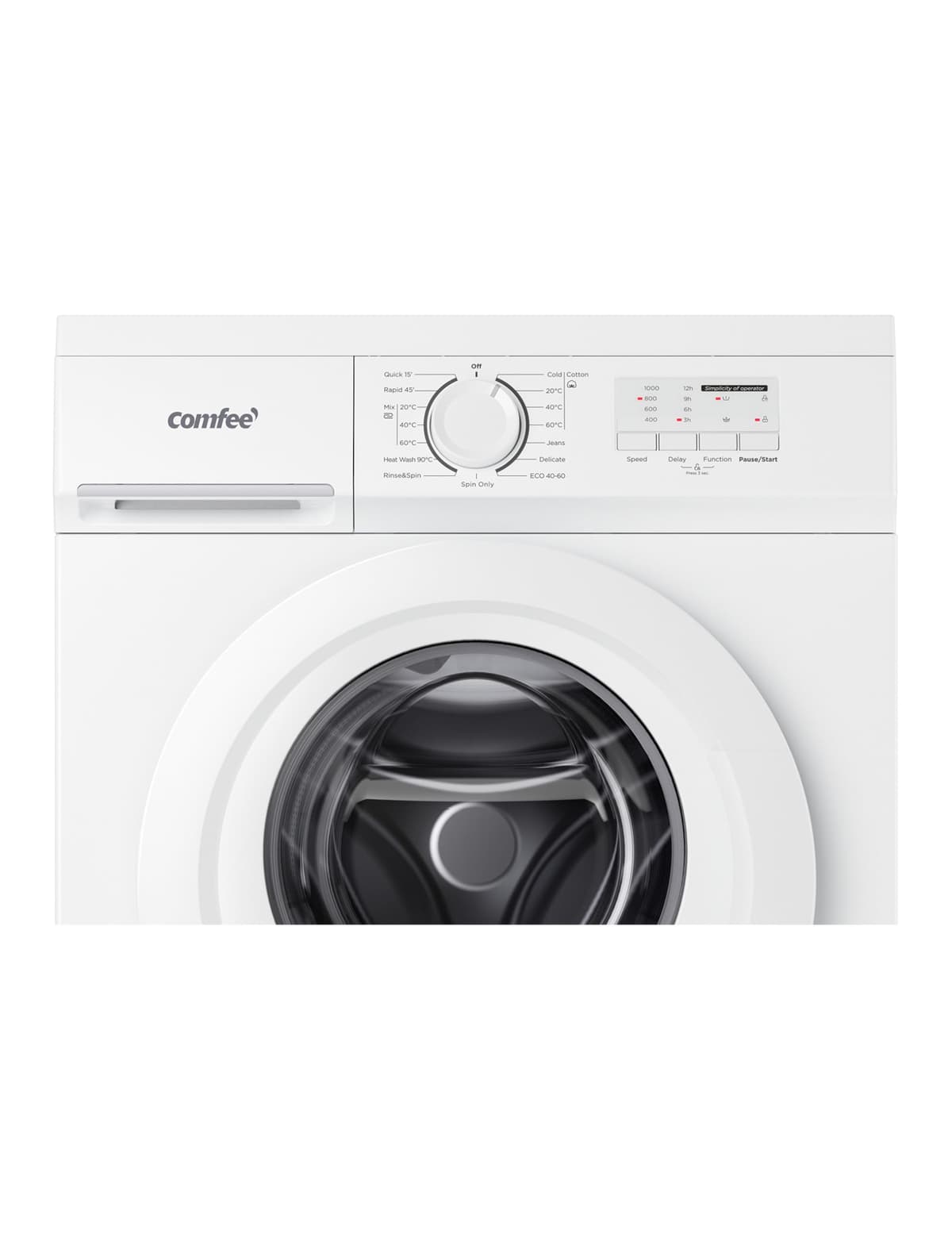 COMFEE' Freestanding Washing Machine,6KG Load,Heat Wash 90℃,Quick Wash,15 Washing Programs,White-CFE10EW60/W — view 3