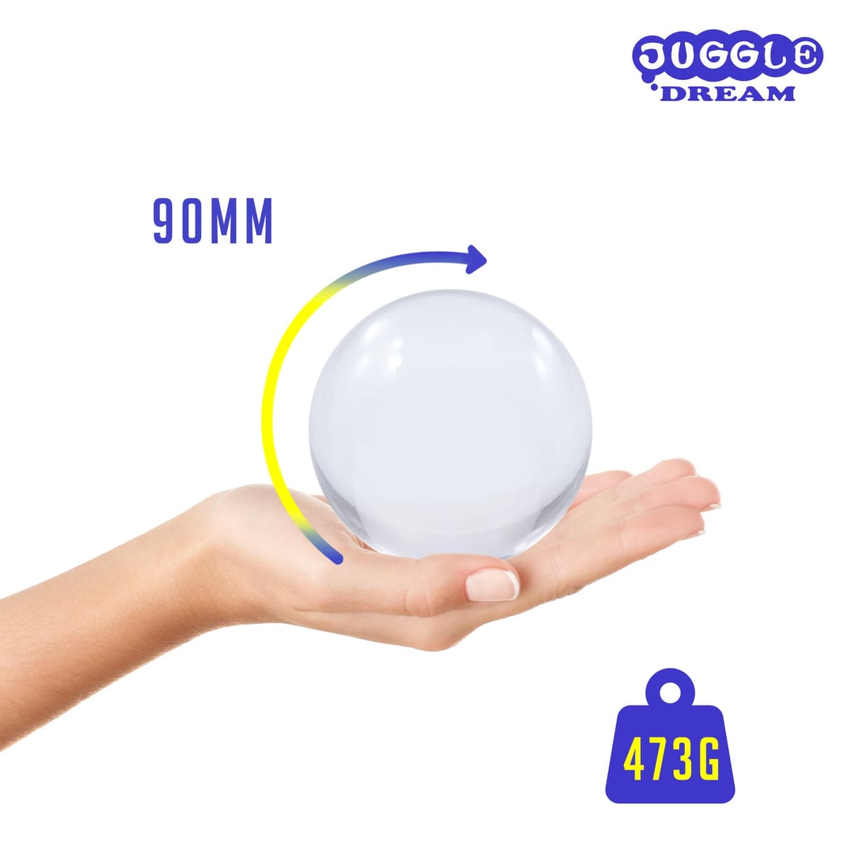 Juggle Dream Bola de Malabares de Contacto de Acrílico Transparente (90 mm) - Bolas de Rendimiento de Manipulación — view 3