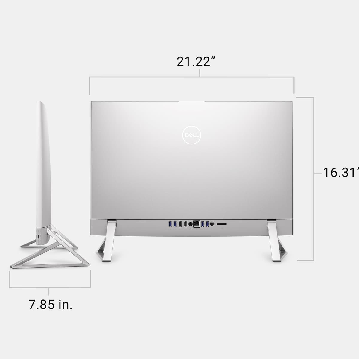 Dell 24 All-in-One Desktop ec24250-23.8-inch FHD Display, Intel Core 3 Processor 100U, Intel Graphics, 8GB DDR5 RAM, 512GB SSD, Windows 11 Home, Onsite Service+6 Months Retail Migrate - White — view 7
