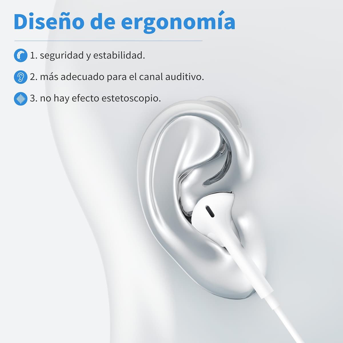 Auriculares In Ear para iPhone,Cascos con Aislamiento de Ruido Soporte Control de Volumen de Llamadas,Compatible con iPhone 14/14 Pro/13/13 Pro/12/11 Pro/7/8 Plus/XS/XR/X Soporta Todo el Sistema iOS — view 3