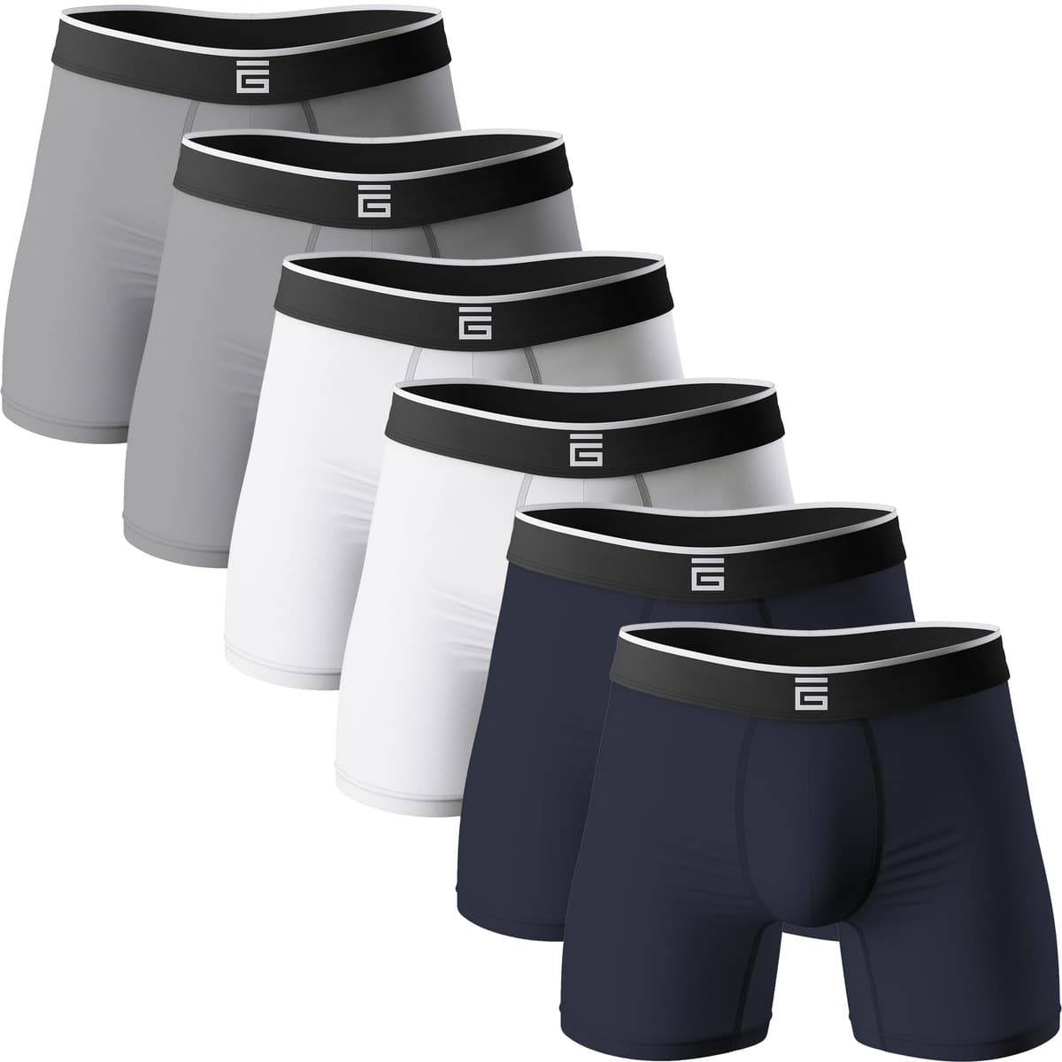 Giovici Mens Boxers Bamboo Anti Chafing Soft Comfortable Boxer Briefs Longer Leg - Boxer Shorts Multipack - Moisture Wicking Technology — view 14