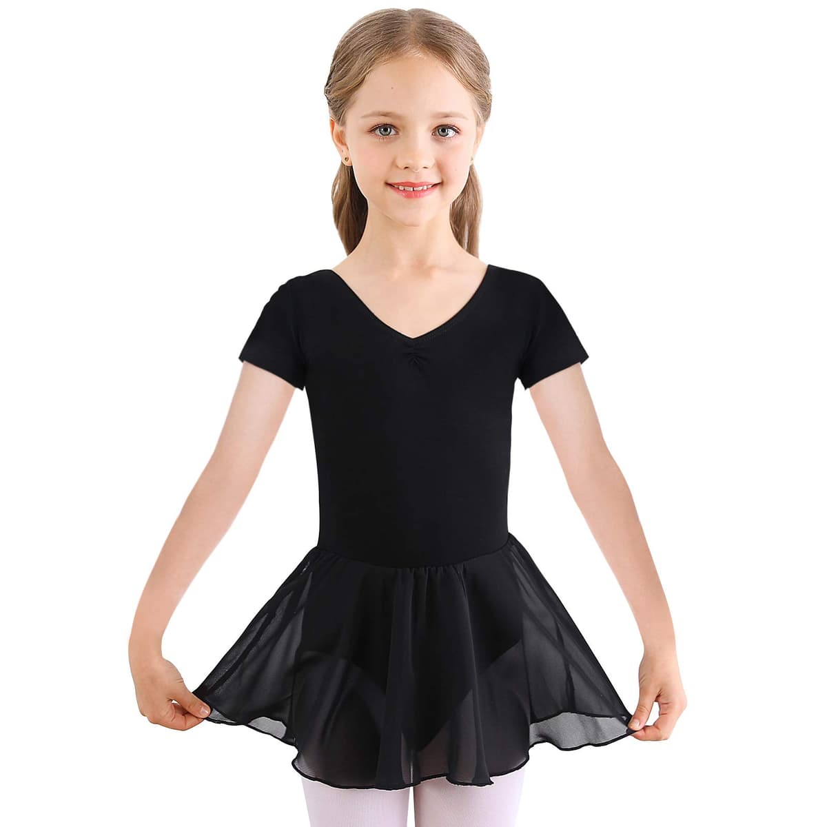 Bezioner Vestido de Ballet Maillot de Danza Manga Larga Gimnasia Leotardo Algodón Body Clásico para Niña — view 13