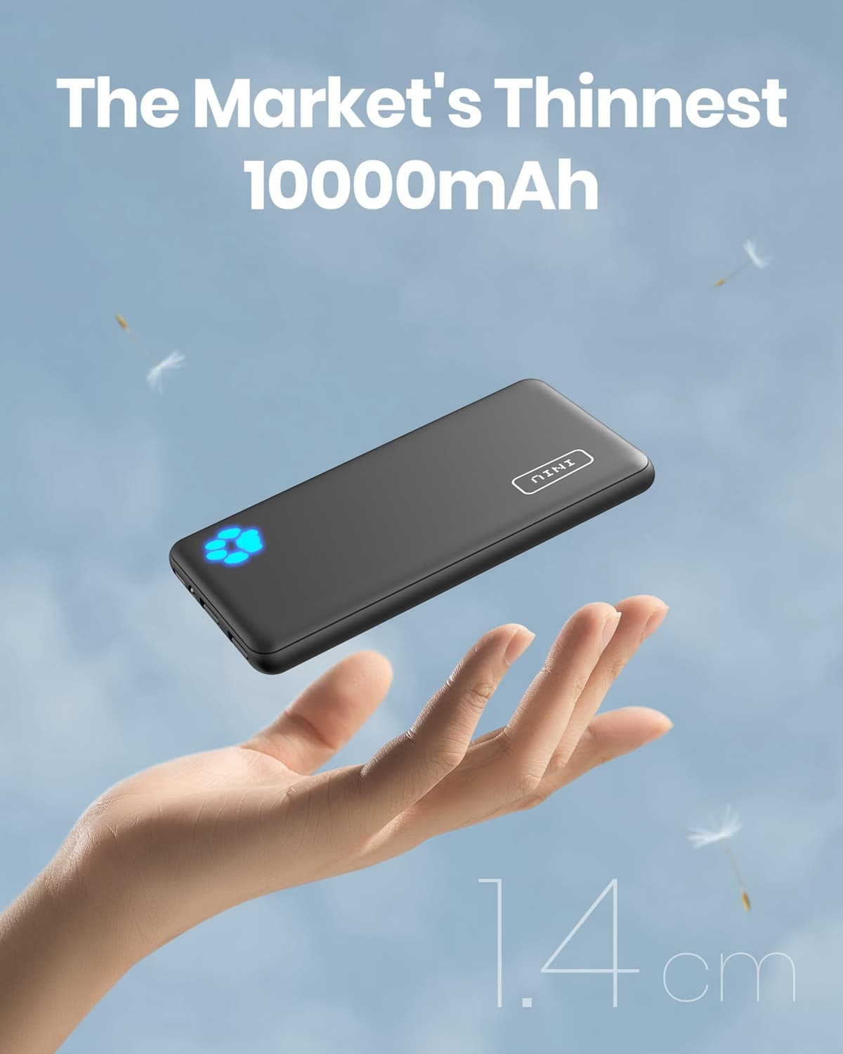 INIU Power Bank, Portable Charger 10000mAh Slimmest & Lightest High-Speed USB C Input & Output, PowerBank Triple 3A Phone Battery Pack, Travel Charger for iPhone 17 16 15 14 Plus Pro Samsung iPad etc — view 2