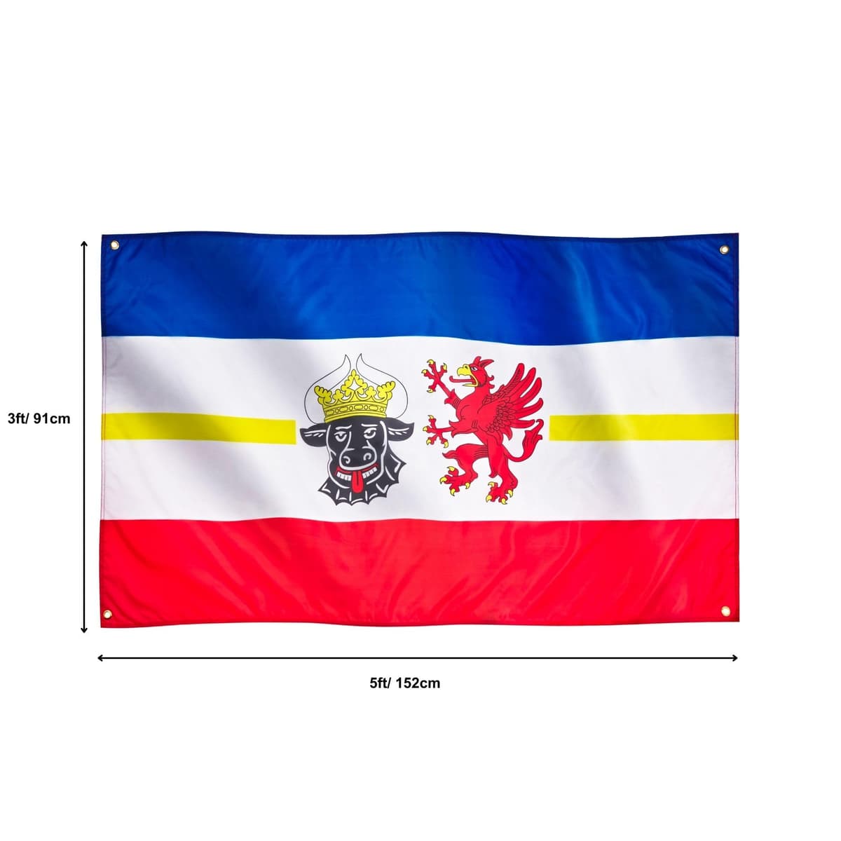 Runesol Cornwall Flag - 91x152cm, 3ft x 5ft, Cornish Flag, 4 Grommets, Eyelet in Every Corner, Premium Quality, Inside & Outside Use, Vivid Colours — view 1146