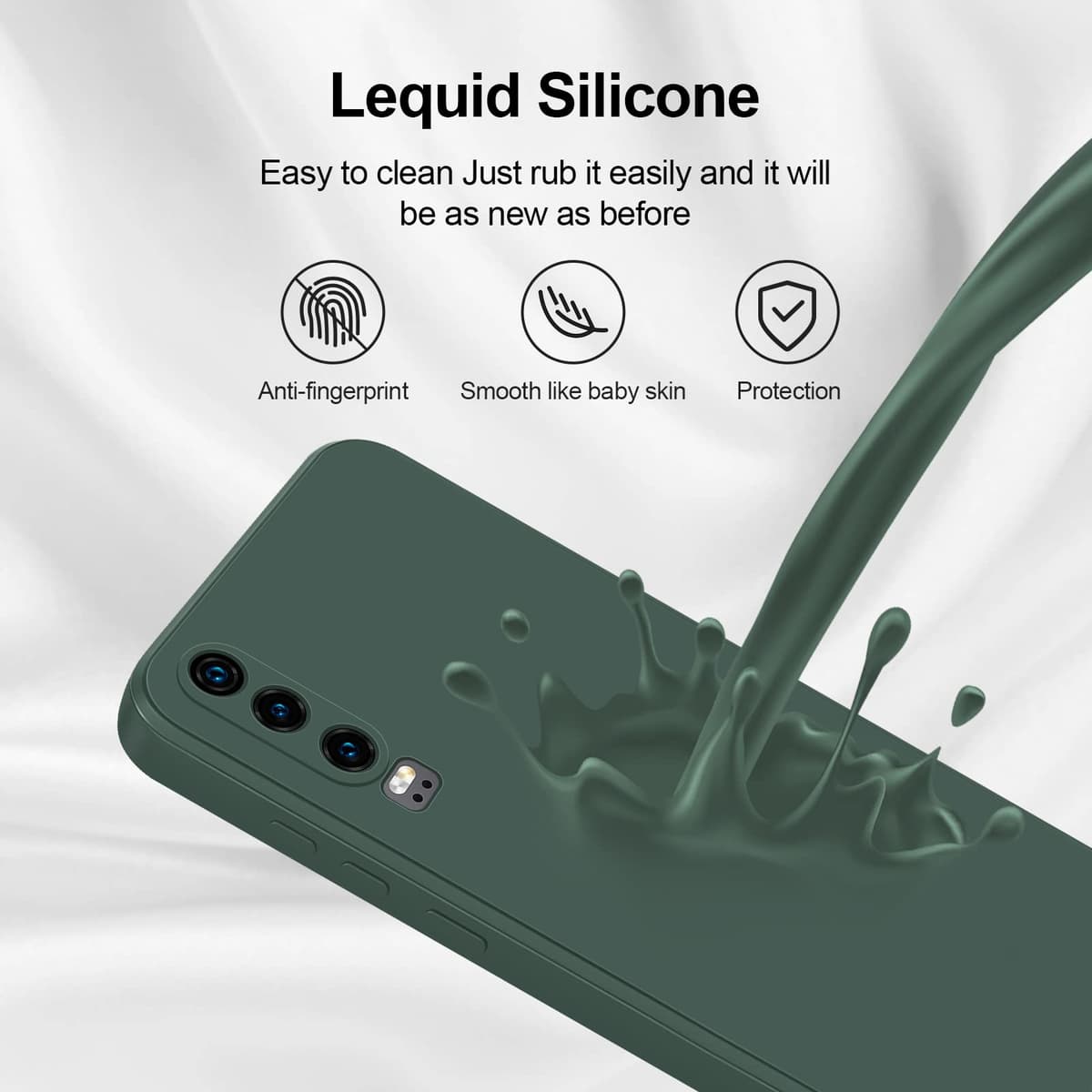 GiiYoon Funda para Huawei P30,Case de Silicona Suave de TPU Funda Protector de Goma Fexible Prueba Liviano y a Delgado de Golpes Antirrayas para Teléfono Huawei P30 — view 4