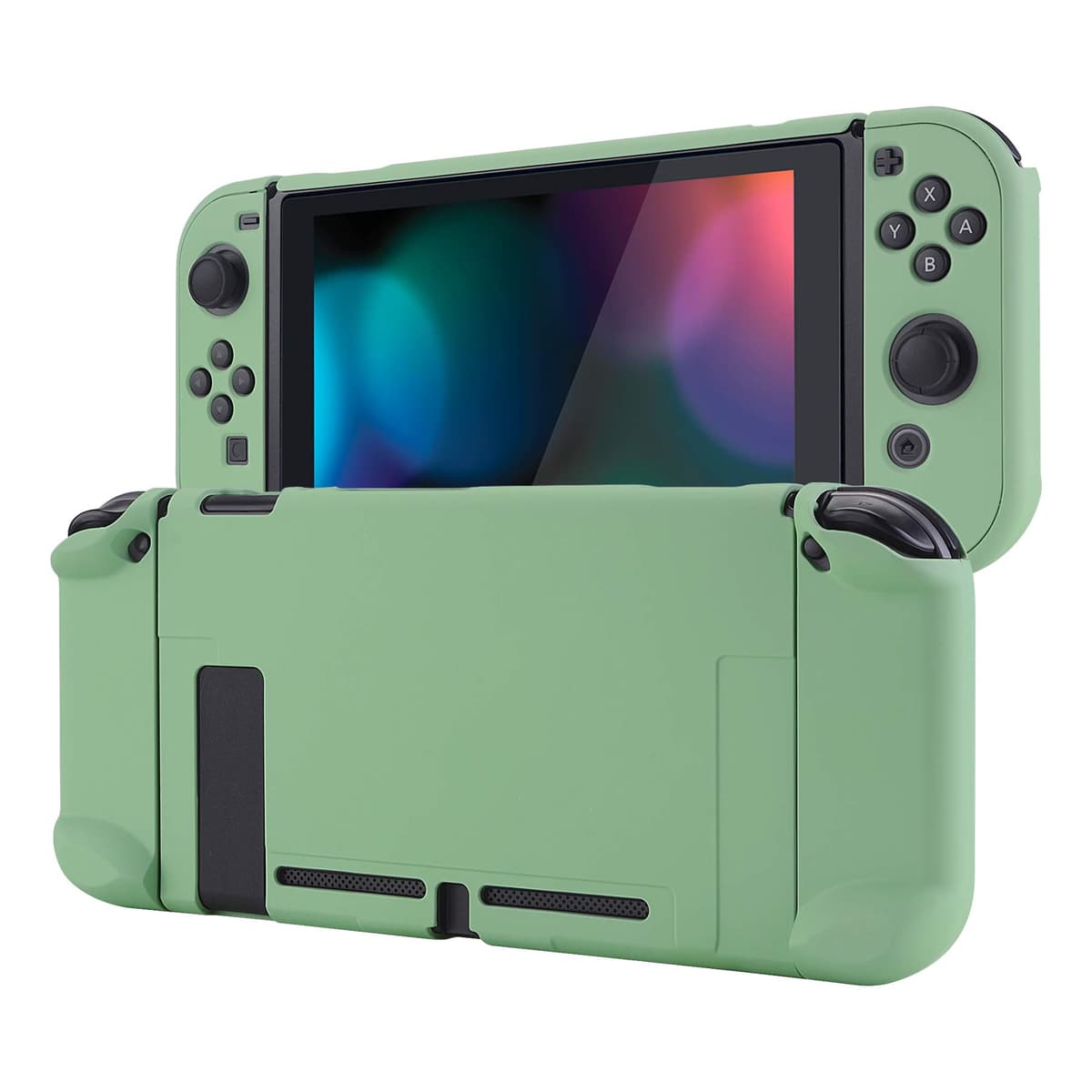 eXtremeRate PlayVital Funda para Nintendo Switch Carcasa Estuche Acoplable Protector Tacto Suave Case de Joycons Protectora Duradera Cover Cáscara para Control Switch Joycon Consola(Matcha Verde)