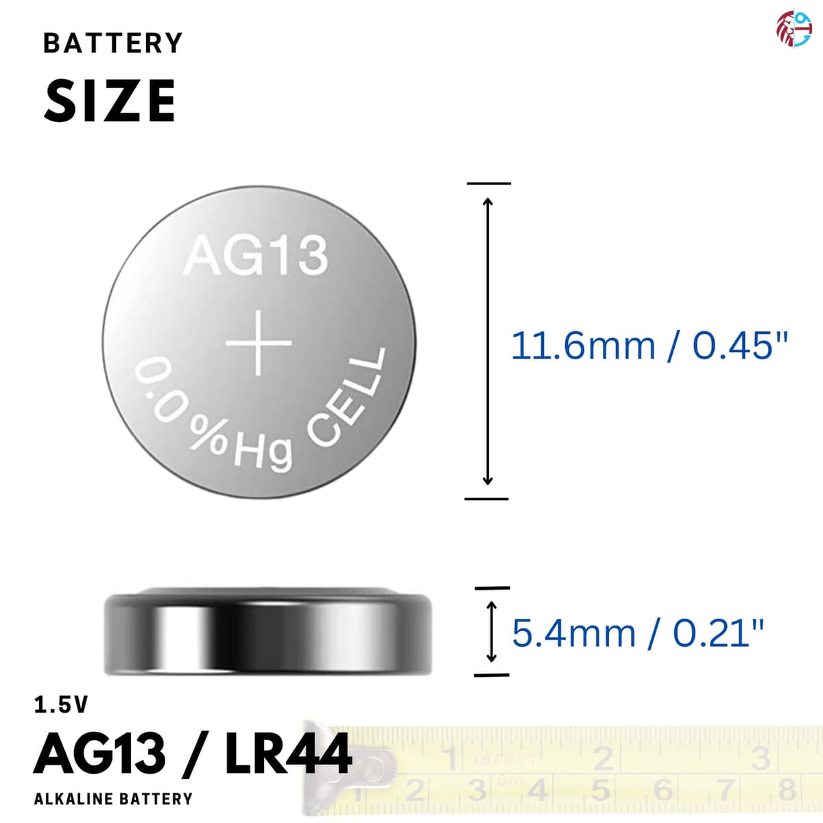 10 x AG13 LR44 1.5 V Alkaline Button Cell Battery by PoundMax — view 6