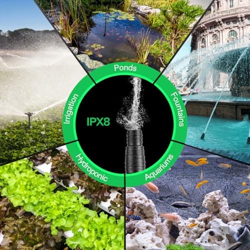 VIVOSUN 1600 GPH Submersible Water Pump, 100W Pond Pump, Ultra Quiet Aquarium Pump with 14FT. Lift Height for Pond, Waterfall, Fish Tank, Statuary, Hydroponic — view 5