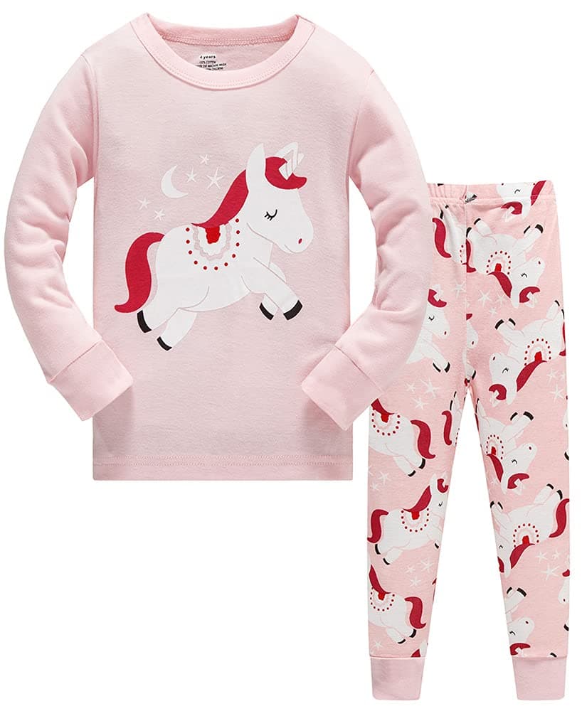 TEDD Girls Christmas Pyjamas Set Toddler Clothes Sleepwear Animal Printed Nightwear Winter Long Sleeve Pjs 2 Piece Outfit Xmas Gift for Kids