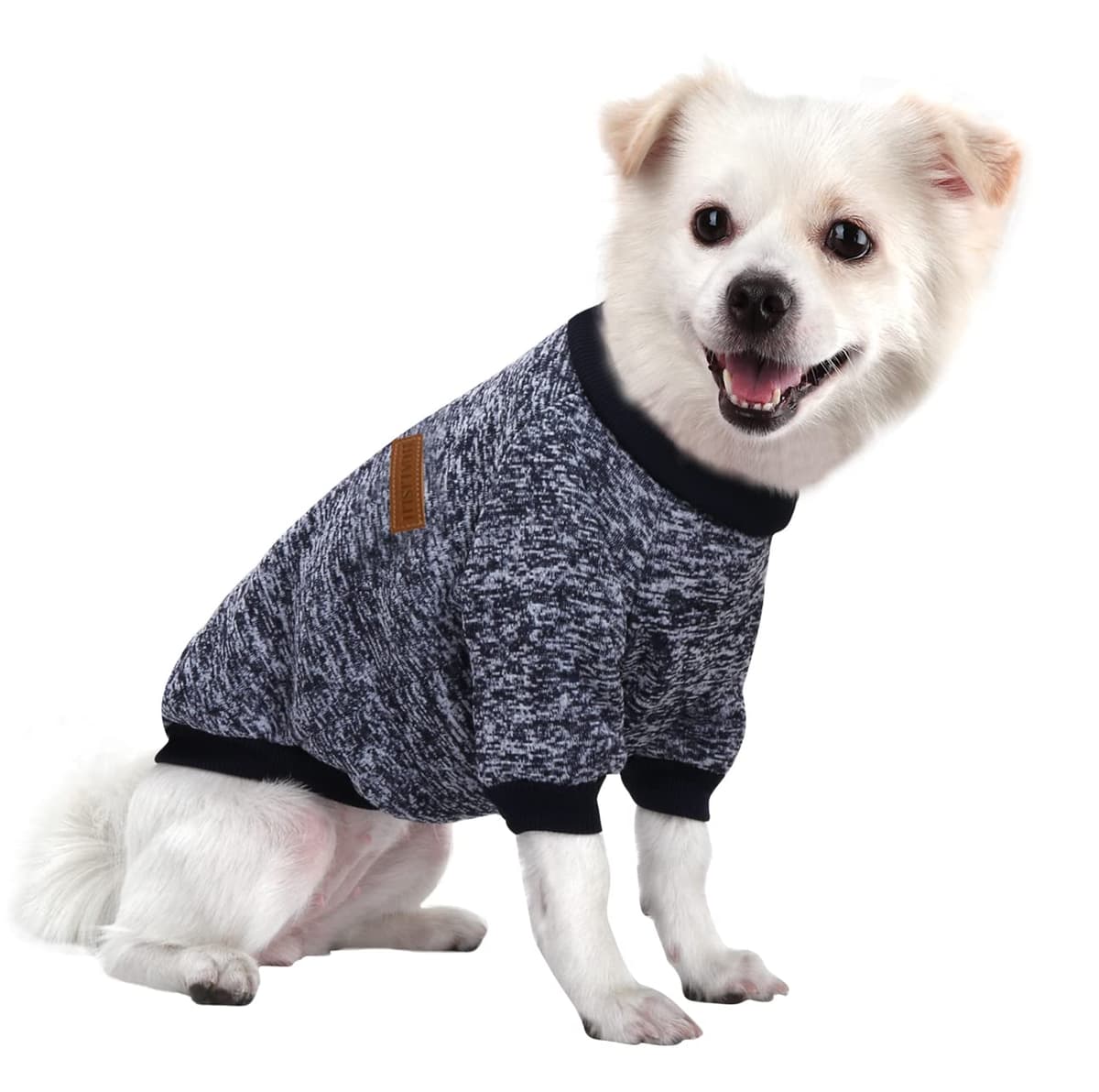 Dog Jumper Dog Hoodie Sweatshirt Chihuahua Jumper Fleece Inside Soft Cozy Colour Vibrant Easy to Take On and Off (Navy Blue, M)