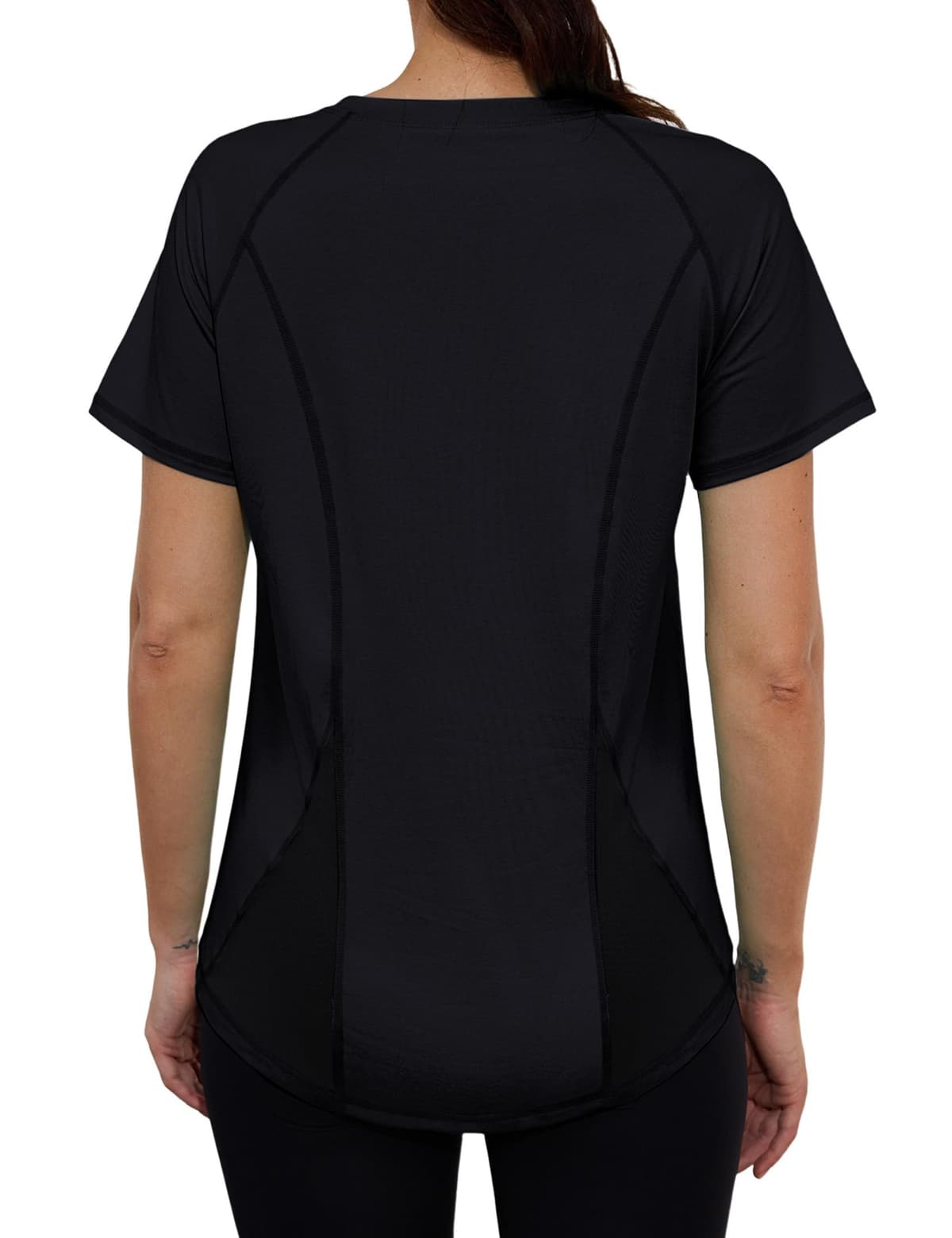 Terecey Camiseta Deportiva Mujer Manga Corta con Malla Espalda Camisetas Fitness de Secado Rápido para Entrenamiento Running y Ocio en Gimnasio Exterior y Casa