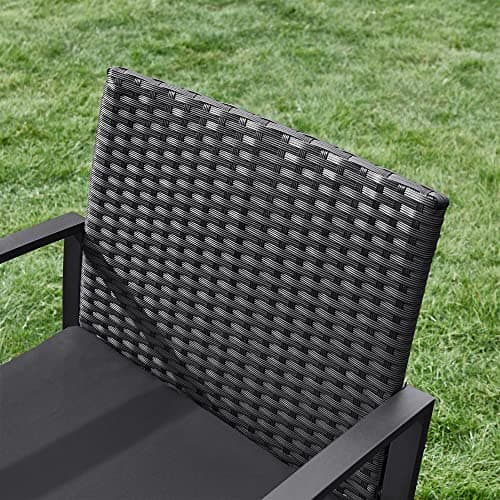 SONGMICS 3-Piece Patio Set Outdoor Patio Garden Furniture Sets, PE Rattan, Outdoor Seating for Bistro Front Porch Balcony, Easy to Assemble, 2 Chairs and 1 Table, Black UGGF010BZ05 — view 5