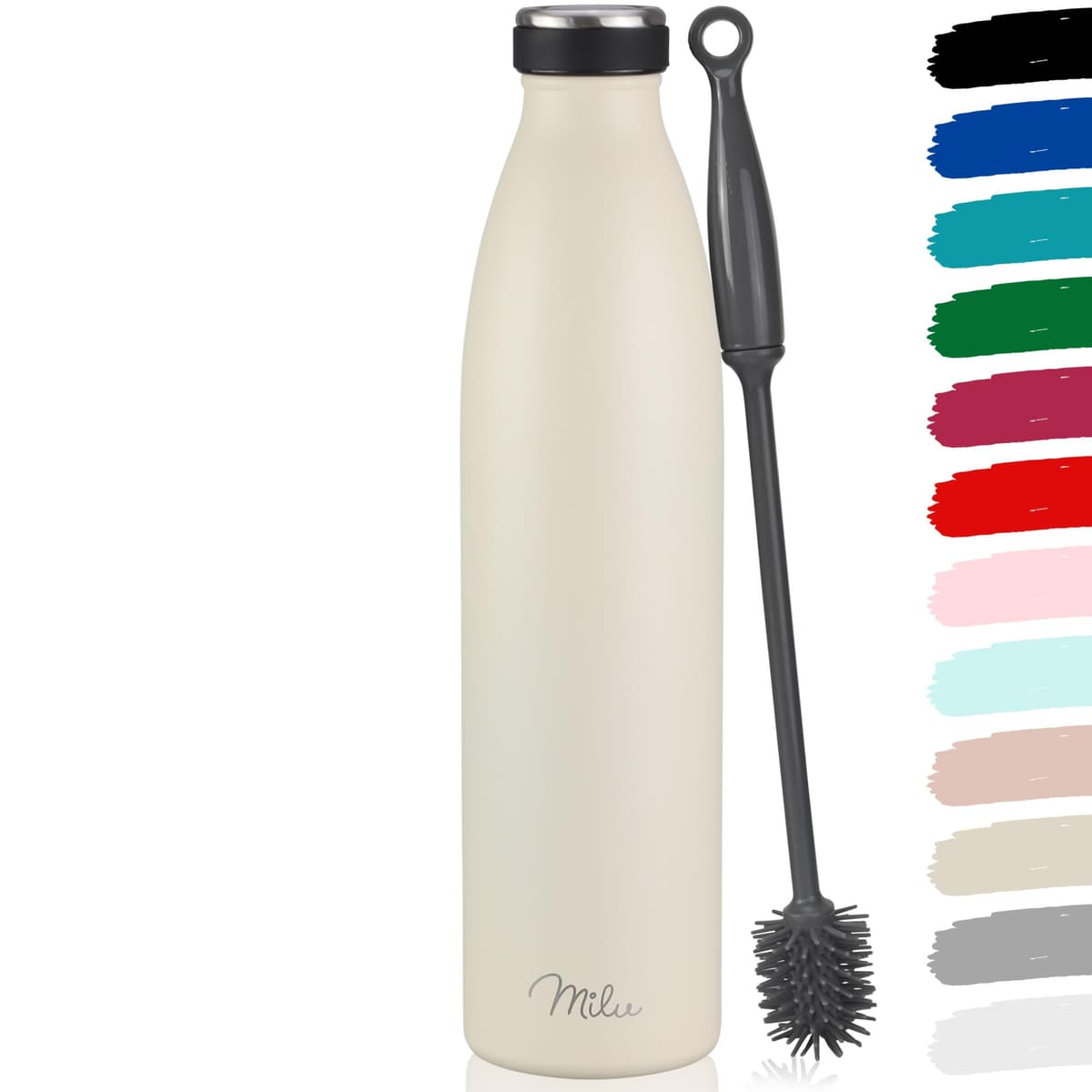 Milu Stainless Steel Drinking Bottle 1500 ml - Insulated Thermo Flask for Water - Leak Proof, Insulated and Double Walled, Carbonated (Granite Navy Blue, 1,5L) — view 10