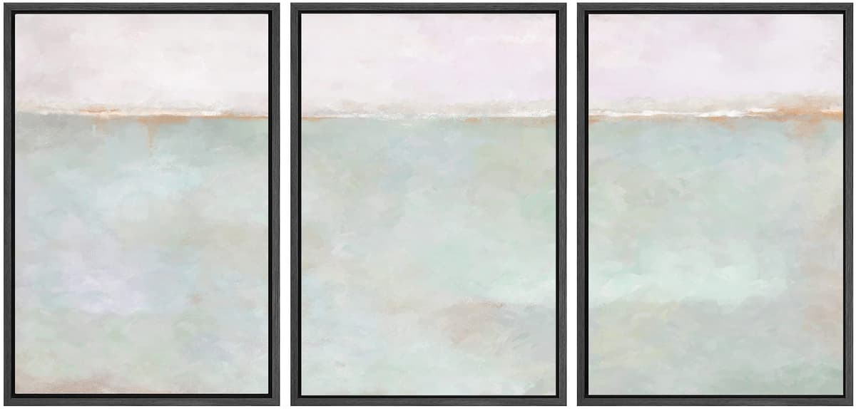 SIGNWIN Framed Canvas Print Wall Art Set Coastal Serenity Abstract Seaside Illustrations Modern Art Decorative Rustic Calm/Zen for Living Room, Bedroom, Office - 24"x36"x3 Natural — view 35