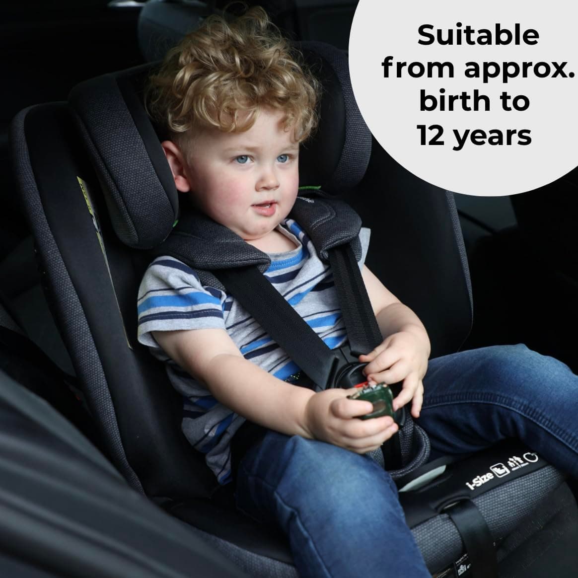 My Babiie MBCS200 360° Spin R129 Baby Car Seat – Top Tether, ISOFIX, Birth to 12yrs (40-150cm), i-Size, ERF, Group 0+/1/2/3, Rotating 360 Swivel - Black — view 2