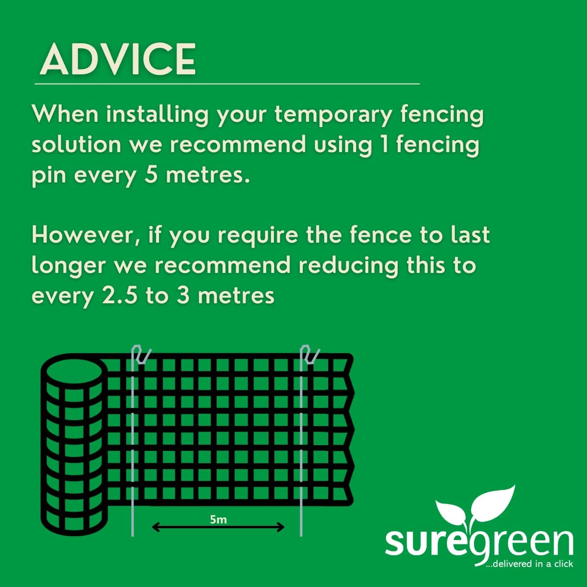 Suregreen Steel Fencing Pins | 1.2m Garden Stakes | 8mm diameter | Metal Fence Stakes for Garden Netting, Temporary Fencing, Garden Fence, Barrier Mesh, Windbreak | Road Pins | 10 Pack — view 2