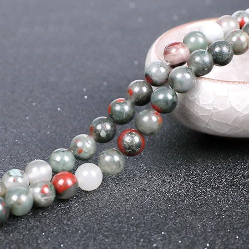 Gemstone Beads for Jewelry Making, Sold per Bag 5 Strands Inside, African Blood Jasper 6mm