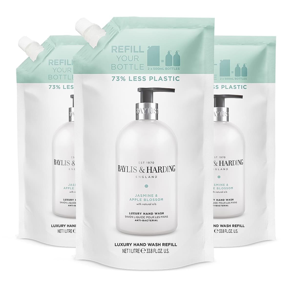 Baylis & Harding Jasmine and Apple Blossom Anti-Bacterial Hand Wash, 500 ml (Pack of 3) - Vegan Friendly — view 10