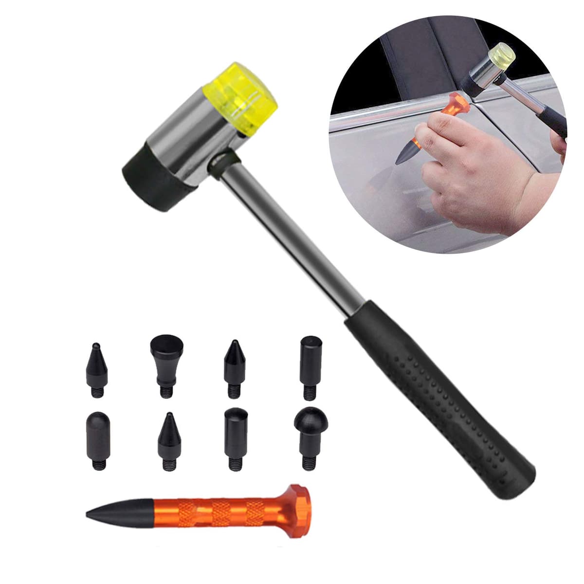 Dent Repair Kit Tools, Body Dent Remover Kit 39pcs Repair Hardware Dent Repair Tool Dent Repair Pen and Rubber Hammer — view 3