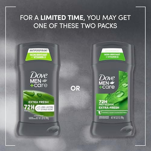 Dove Men+Care Extra Fresh Men's Antiperspirant Deodorant Stick Extra Fresh Twin pack With 72-hour sweat & odor protection with 1/4 Moisturizing Cream & Long-lasting Citrus Scent 2.7 oz — view 2