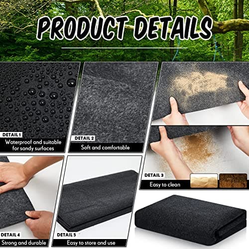 Haull Shed Floor Mat 5 x 3 ft, Outdoor Storage Sheds Flooring Mat with Waterproof PE Backing, Absorbent Felt Top, Non Slip Washable Protector Rug for Garden, Garage, Carport, Shed Not Included — view 3