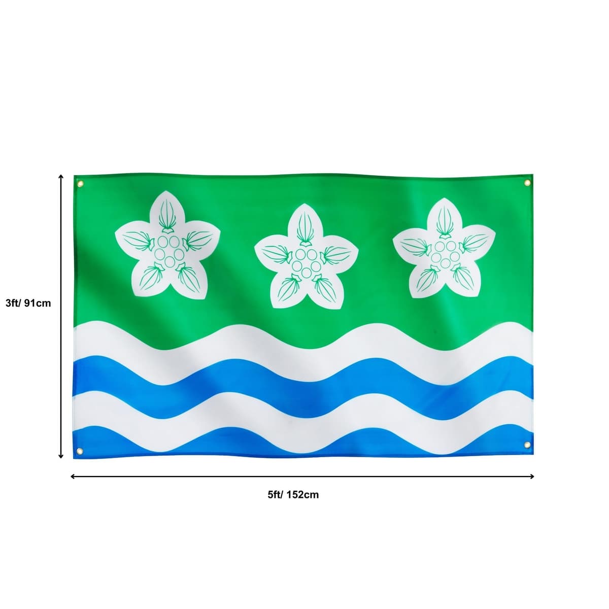 Runesol Cornwall Flag - 91x152cm, 3ft x 5ft, Cornish Flag, 4 Grommets, Eyelet in Every Corner, Premium Quality, Inside & Outside Use, Vivid Colours — view 112