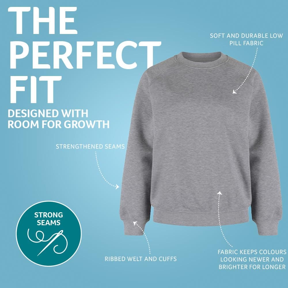 Trutex Crew Neck School Sweatshirt (1-16+ Years), Unisex Uniform Boys and Girls, Standard Fit Jumpers for Boys and Girls, Sweatshirt Kids - Genuine School Uniform — view 5