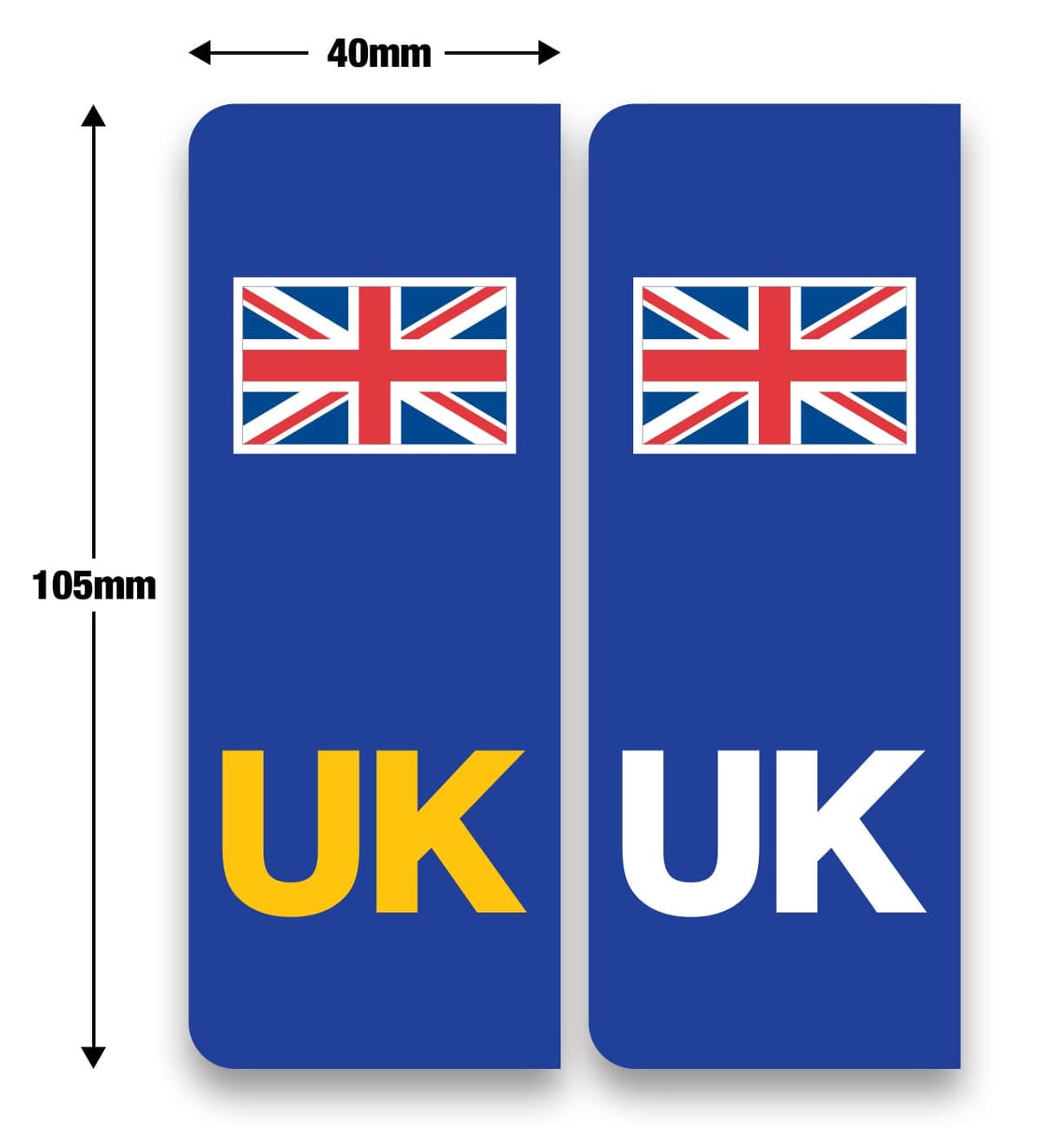 Car Number Plate Vinyl Stickers - Durable UK Union Jack Flag and United Kingdom EU Design - Ideal UK Car Stickers for European Travel - Weather-Resistant, Easy-to-Apply Decals — view 2