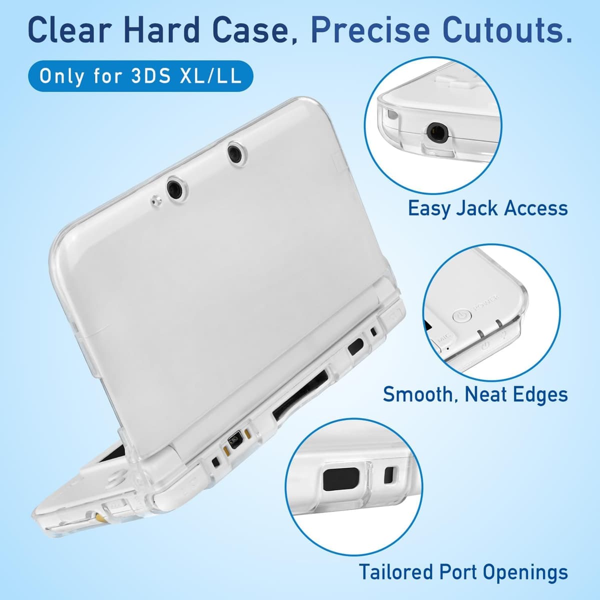 inRobert 3 in 1 Accessories kit for Nintendo 3DS LL/XL, with Clear Hard Case, Screen Protectors (Tempered Glass & PET) and Stylus Pens Compatible with 3DS XL/LL Console — view 5
