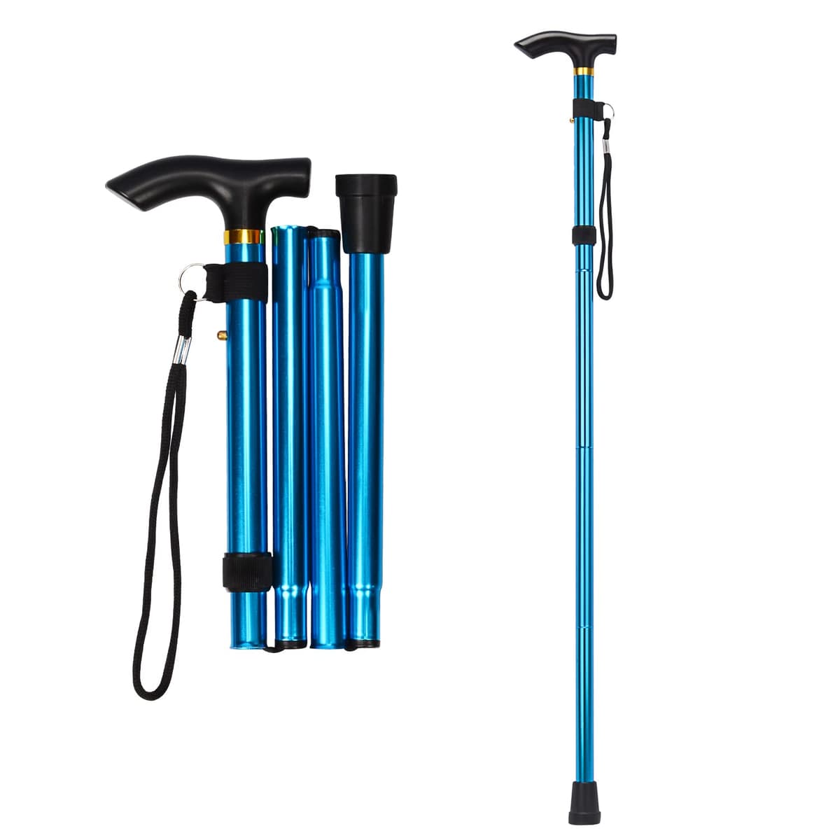 supregear Bastón Plegable, 5 Niveles de Altura Ajustable, Ligero y Portátil para Viaje, Mango en T y Pulsera, Extensible para Personas Mayores y Adultos con Discapacidad — view 27