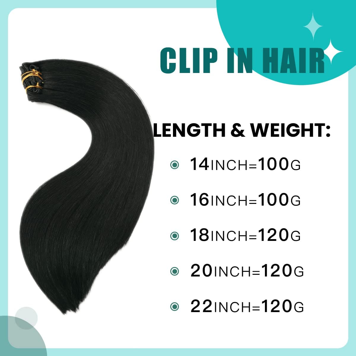 SURNEL Extensiones De Clip De Pelo Natural 100g 35cm 6 Piezas Negro Profundo Extensiones Pelo Natural Clip Real Humano Hair Remy (C#1-35cm)
