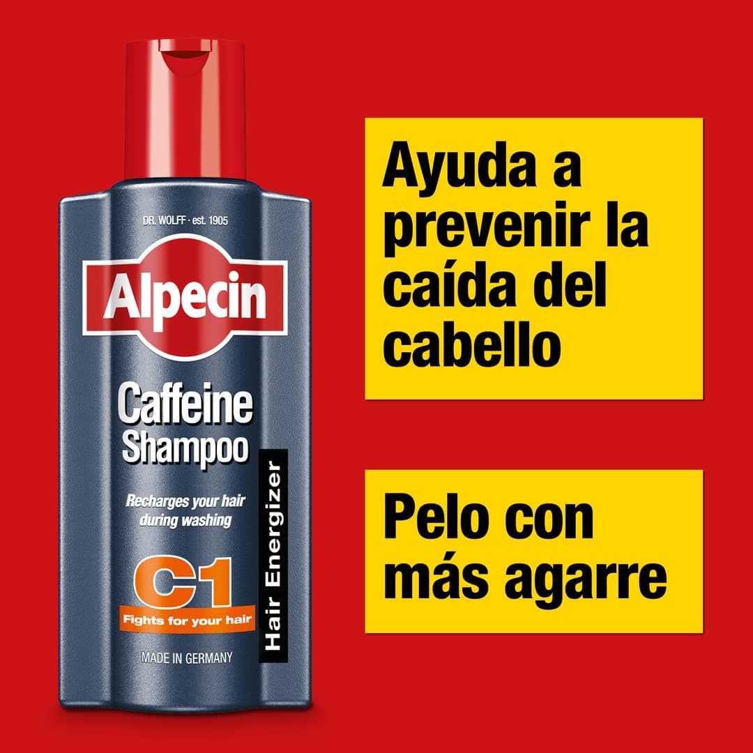 Alpecin Caffeine Shampoo C1 2x 375ml | Champu anticaida hombre y con cafeina | Tratamiento para la caida del cabello | Alpecin Shampoo Anti Hair Loss Treatment Men — view 2